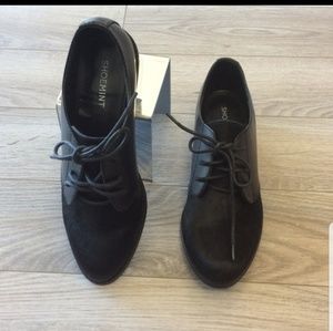 "Janene" Calf Hair lace up flats